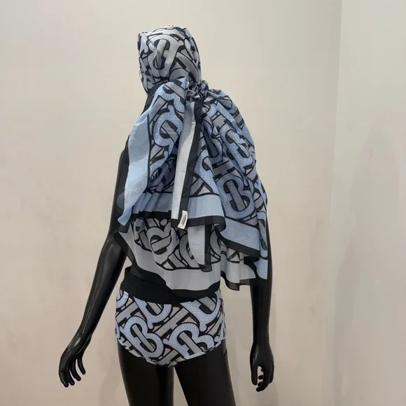 Burberry Monogram Pareo Scarf Wrap Dress Multiway New Luxury - Picture 6 of 10